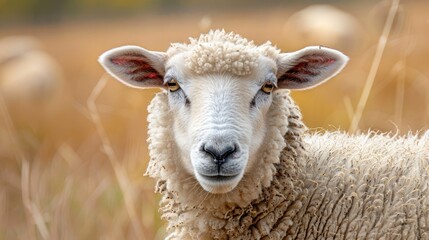 Sheep close up with empty space