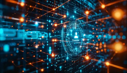 Obraz premium Cybercrime Prevention threat intelligence and security frameworks with free copy space