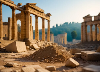 Ancient temple ruins. Generative AI