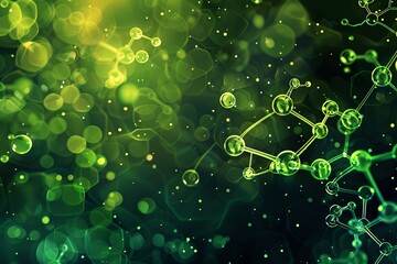 Abstract green molecule structure background for science and medical research