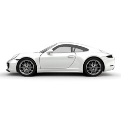 Fototapeta premium White car isolated on white background