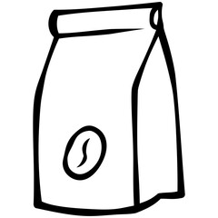 Coffee Paper Bag handdrawn doodle