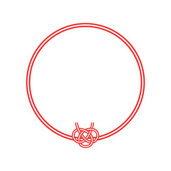 赤色丸形水引フレーム_あわじ結び(下)_単品