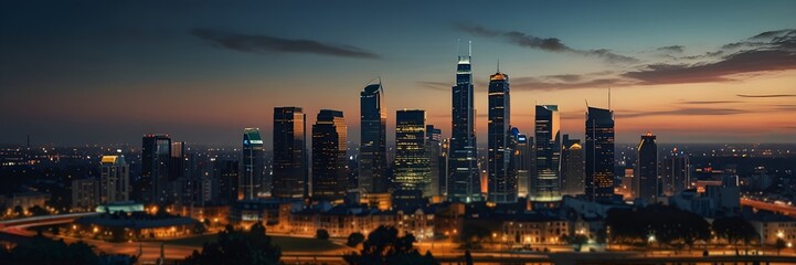 Obraz premium a modren city skyline in night 