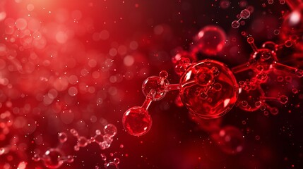 Abstract red molecule structure background for science and medical research