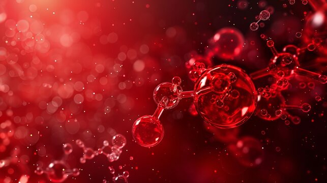 Abstract red molecule structure background for science and medical research - Powered by Adobe