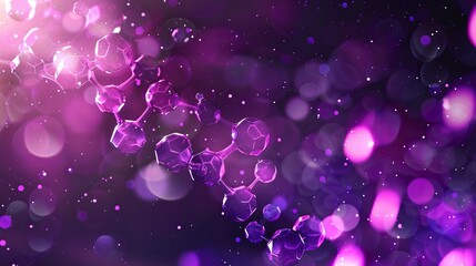 Abstract purple molecule structure background