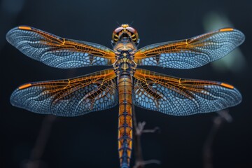 Dragonfly with Detailed Wings and Vibrant Colors