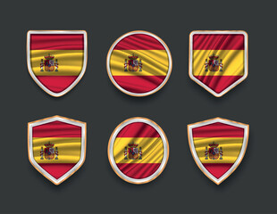 set of flags in frames with various frame shapes