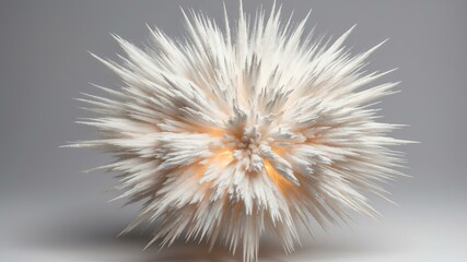 white powder center radial explosion isolated in white background