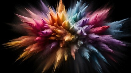 Fototapeta premium multicolor powder center radial explosion isolated in background