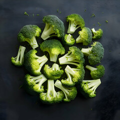 Healthy Green Organic Raw Broccoli Florets Ready for Cooking