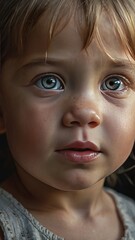 Childhood Innocence: Photorealistic Portrait of a Child