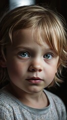 Childhood Innocence: Photorealistic Portrait of a Child