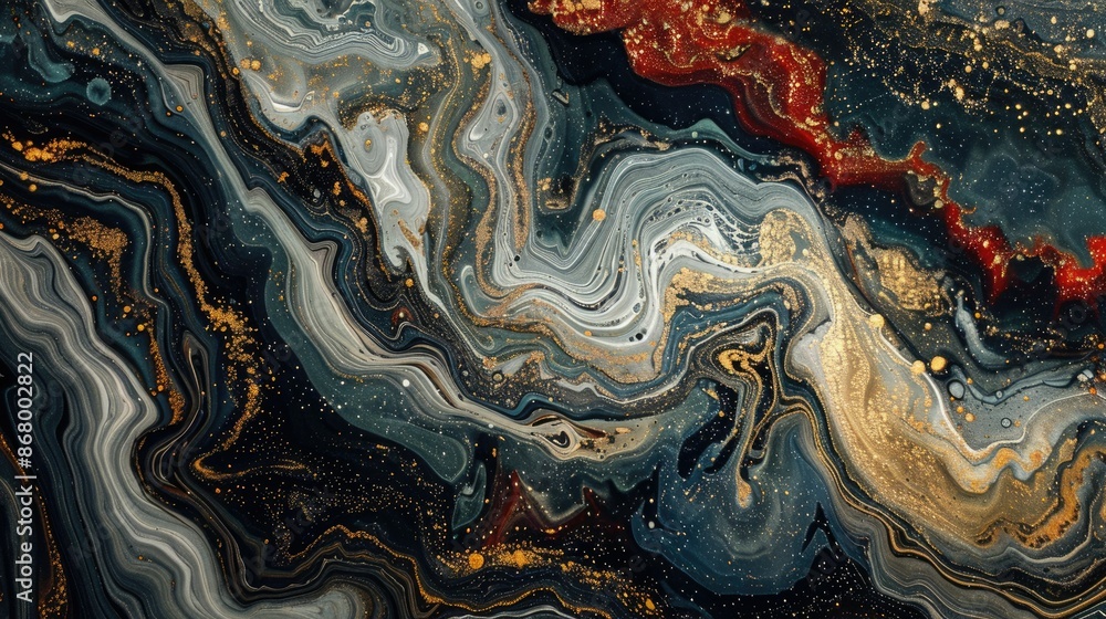 Poster vibrant abstract marble art with swirling patterns and lively colors, adding an artistic touch to an