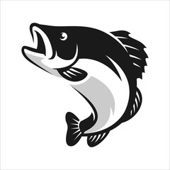 MINIMALIST ILLUSTRATION OF BASS FISH