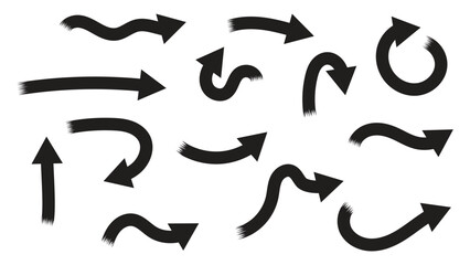 set of arrows isolated on white background. direction pointer symbol