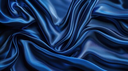 Obraz premium Luxurious satin waves viewed from above ideal backdrop with copy space