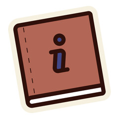 information guide book sticker