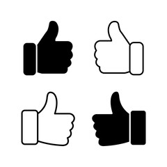 Like icon set. thumbs up sign. vector illustration color editable