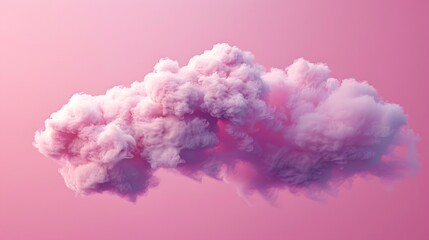 Fototapeta premium Abstract 3D background. Pink product display presentation. Empty space for product with floating white cloud on pink background.