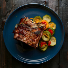 Prime rib roast sliced for celebration dinner