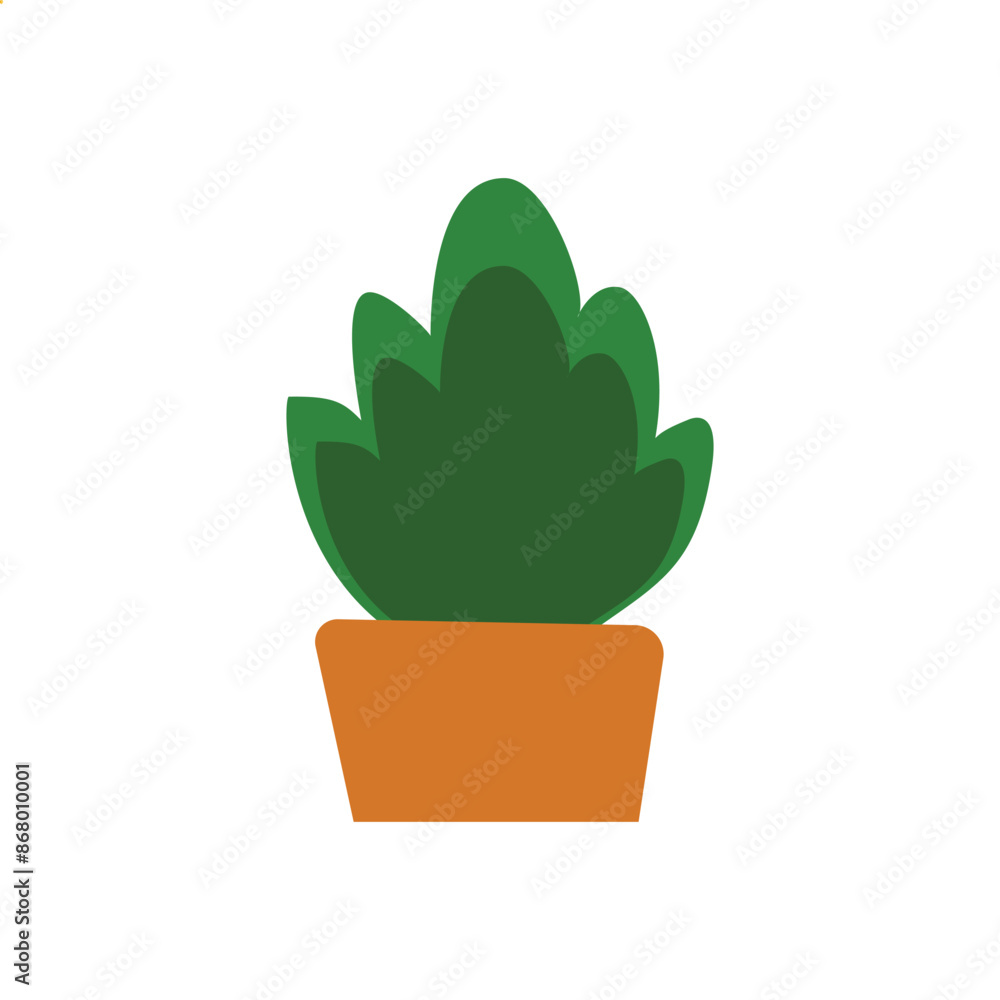 Poster potted tree icon in flat color style. houseplant. tree icon isolated on white background for your we