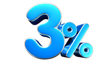 Special Offer light blue 3 Percent Discount Tag. Advertising signs. Product design. Product sales.