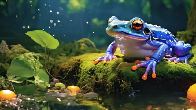 frog in the water