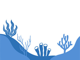 Coral Reefs Line Art Background Illustration