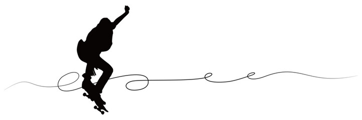 line art silhouette illustration  background Skateboard 