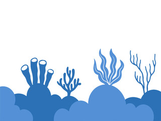 underwater Line Art Background Illustration