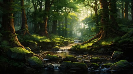 Fototapeta premium rain forest in the morning