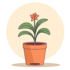 Fototapeta premium Vibrant Green Leaves in a Decorative Pot