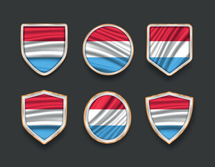 set of flags in frames with various frame shapes