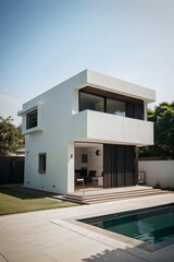 minimalist house architecture with a modern white feel