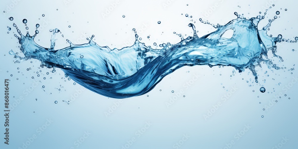 Poster water splashing and creating a wave