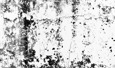 Grunge texture on white background with cracked and peeled paint effects