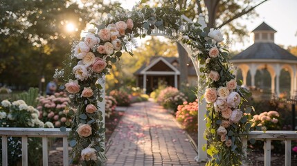 Romantic floral arch for weddings