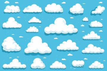 Cartoon Clouds Against a Blue Sky