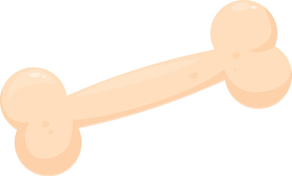 Cartoon dog bone with a pink tip