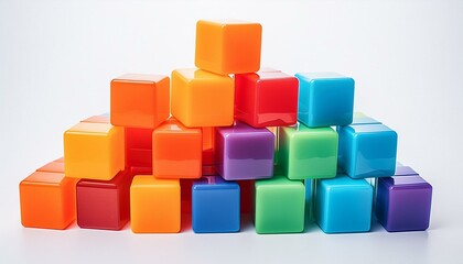 Obraz premium cubes on white background