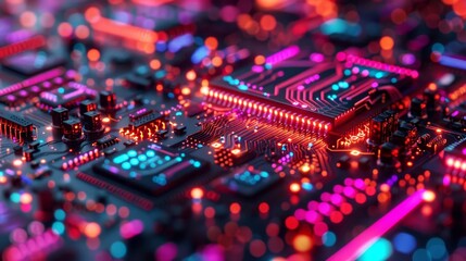 Obraz premium Digital money as a wide banner design, futuristic, vibrant colors, detailed, digital rendering