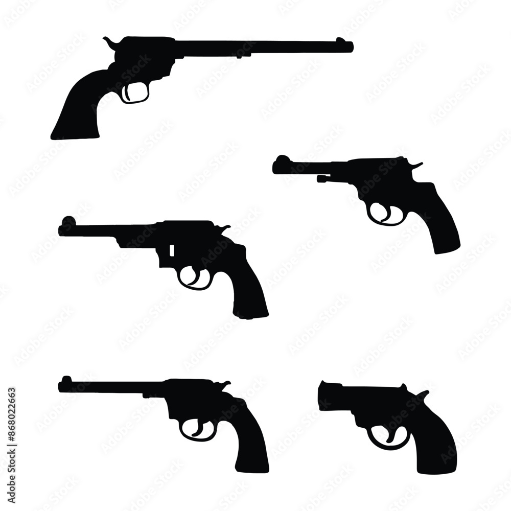 Wall mural Revolver Gun Silhouette Vector Illustration Bundle