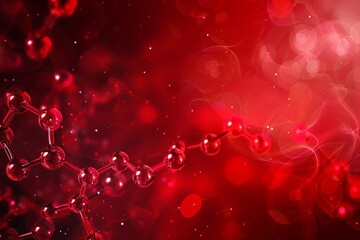 Abstract red molecule structure background