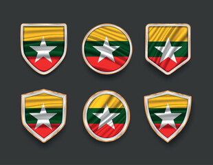 Fototapeta premium set of flags in frames with various frame shapes