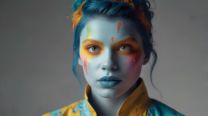 portrait of a woman with painted face