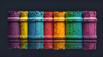 colorful wooden box
