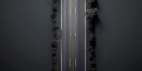 minimalist design with a vertical line road with empty space