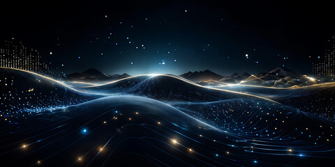 Obraz premium Digital background ideal for technological operations, neural networks, AI, data transmission and encryption, digital archives, audio and visual representations, scientific research 